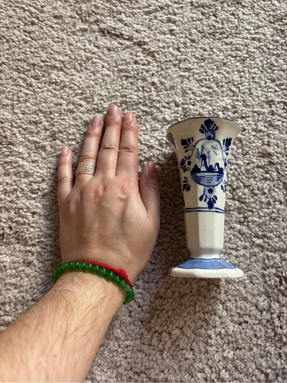 small royal delft blue and white flower trumpet vase